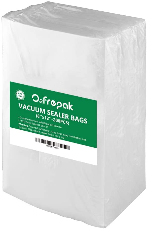Vacuum Seal Bags For Food,Pint Freezer Bags,Pint Size Vacuum Bags,200  Pint,6x10,Heavy Duty Puncture Prevention,Sous Vide Vacuum Meal  Safe,Universal