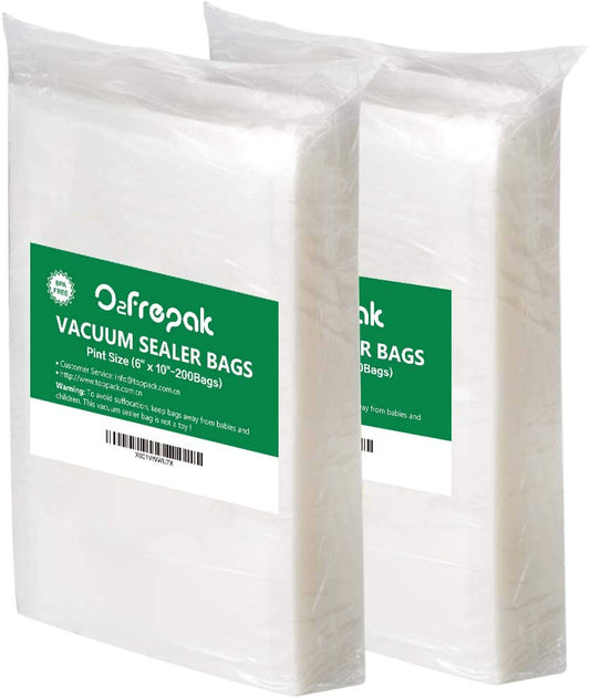 O2frepak 200 Pint 6" x 10" Vacuum Sealer Bags,BPA Free and Heavy Duty Vacuum Seal Bags,Great for Sous Vide Vaccume Sealer PreCut Bag