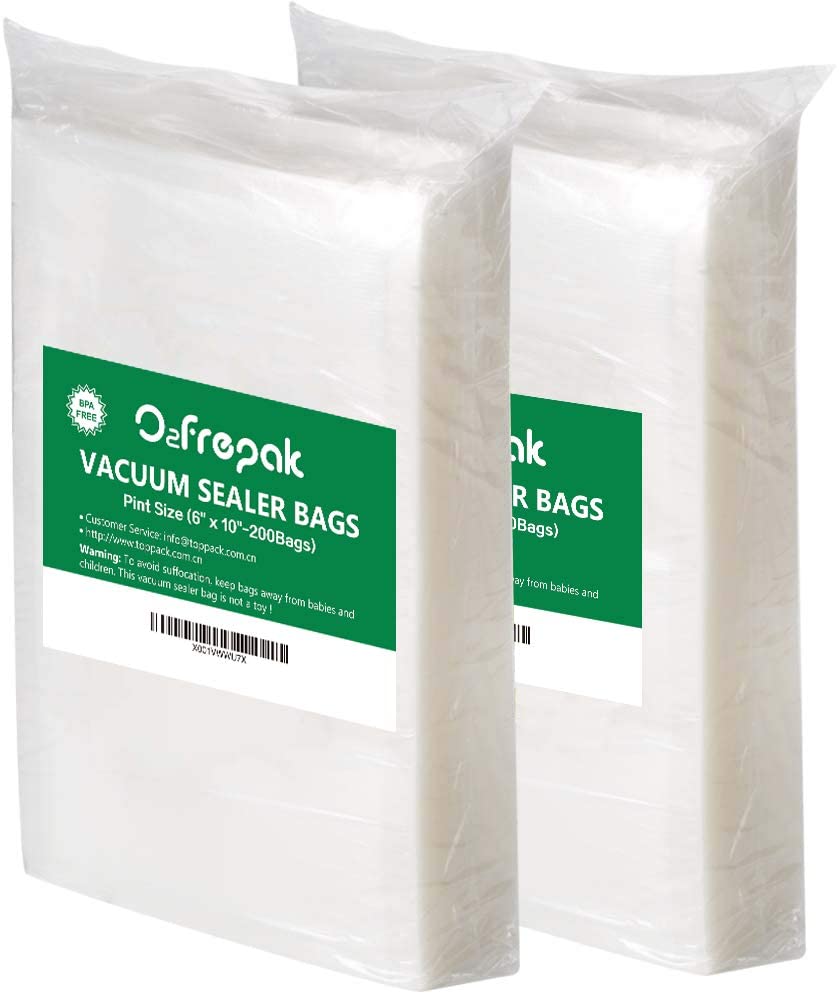 O2frepak 100 Vacuum Sealer Bags 50 Each Size: Pint 6x10 and Gallon  11x16 for Food Saver, Seal a Meal Vac Sealers, Sous Vide