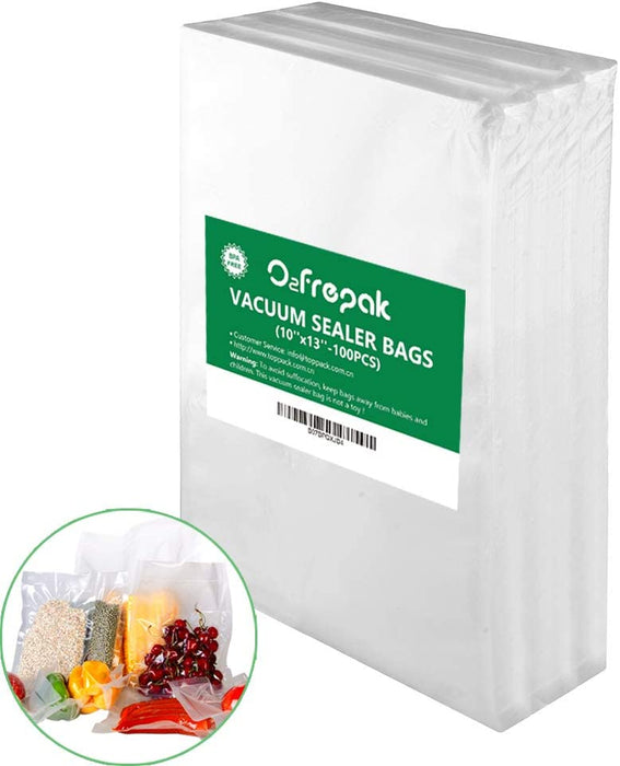 O2frepak 100 Plus Quart 10" x 13" Vacuum Sealer Bags BPA Free and Heavy Duty Vacuum Seal  Bags,Great for Sous Vide Vaccume Sealer PreCut Bag