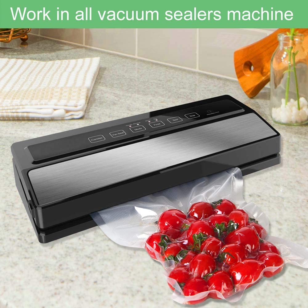 O2frepak 100 Count Vacuum Sealer Bags 50 of Each Size 50 Pint 6"X10"and 50 Quart 8"X12" BPA Free Sous Vide Seal a Meal Commercial Grade Vaccume Seal Pre-Cut Combo Pack Bag