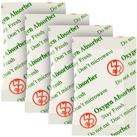 O2frepak 200CC(100-Pack) Food Grade Oxygen Absorbers Packets For Food Storage,Oxygen Absorbers Storage Packets With Oxygen Indicator In Vacuum Bag And 3 Times Oxygen Absorption Capacity