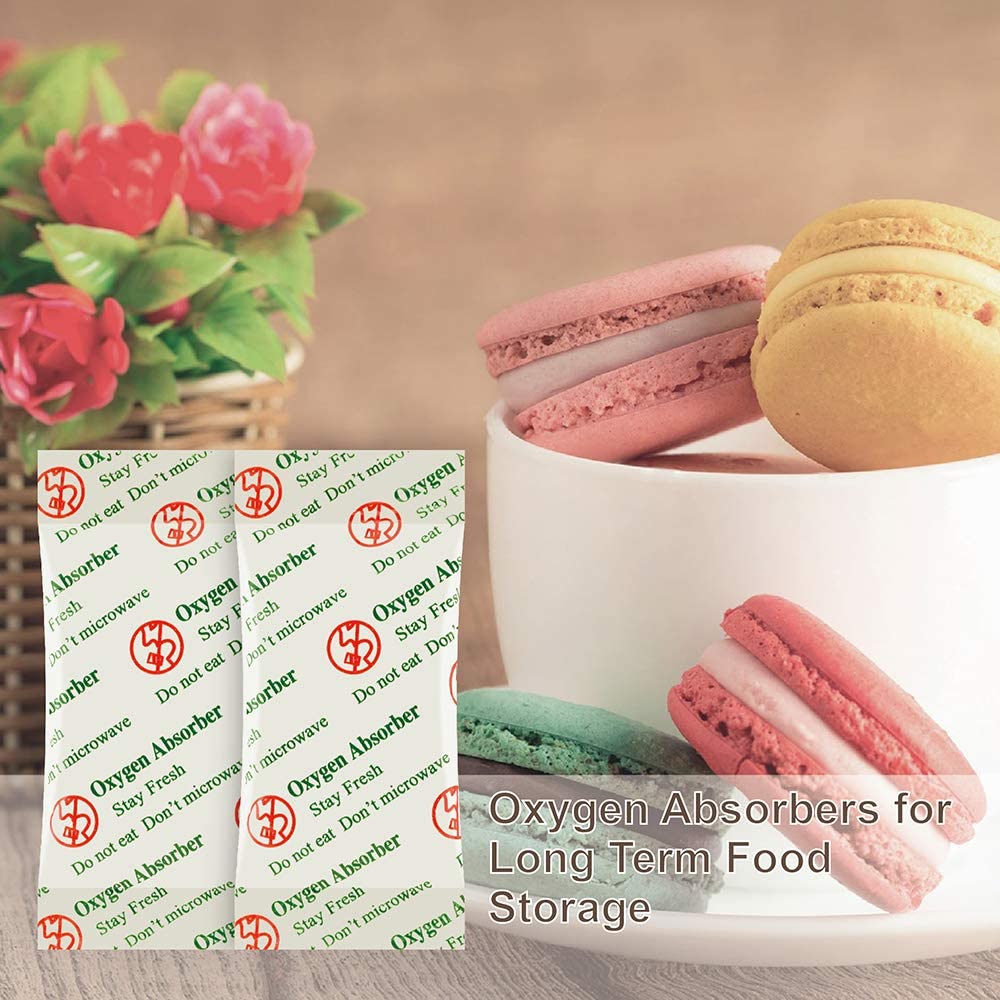 O2frepak 50CC(200-Pack) Food Grade Oxygen Absorbers Packets for Home Made Jerky and Long Term Food Storage,With Oxygen Indicator In Vacuum Bag and 3 times Oxygen Absorption Capacity